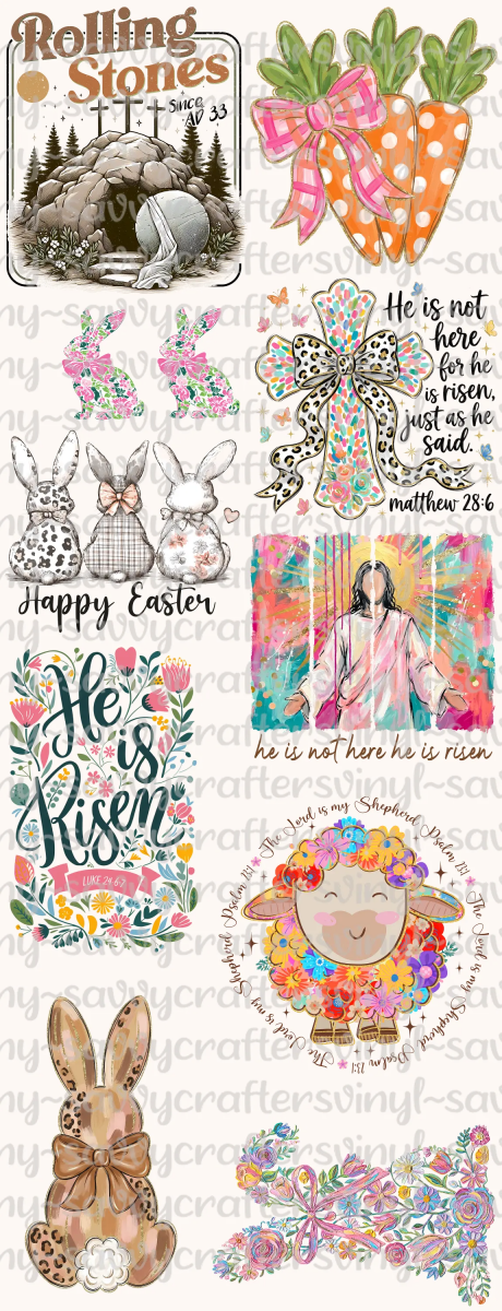 Easter Gang Sheet 2 DTF Gang Sheet - Savvy Crafters Vinyl & Gifts
