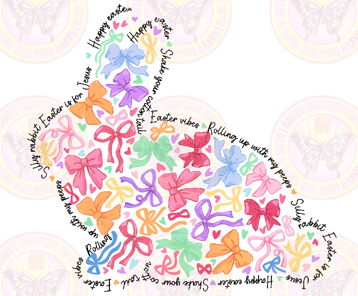 Easter Vibes Bunny Made of Coquette Bows - Savvy Crafters Vinyl & Gifts