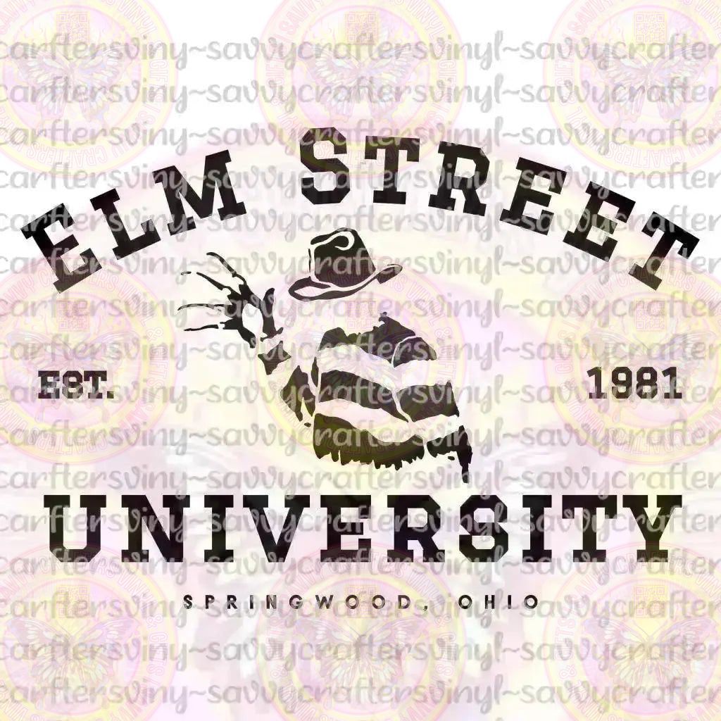 Elm Street University Black - Savvy Crafters Vinyl & Gifts