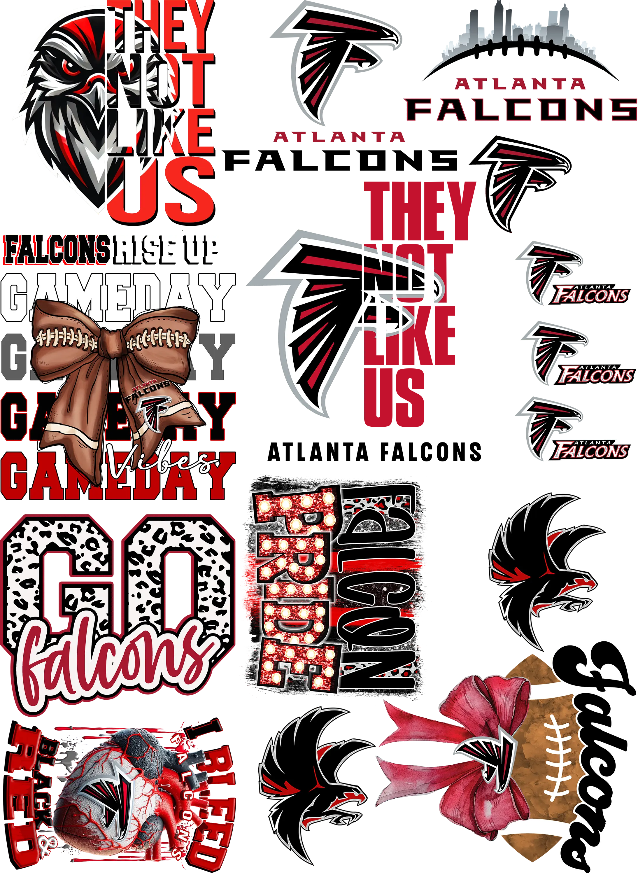 Falcons Fans Youth DTF Transfer Gang Prints - Savvy Crafters Vinyl & Gifts