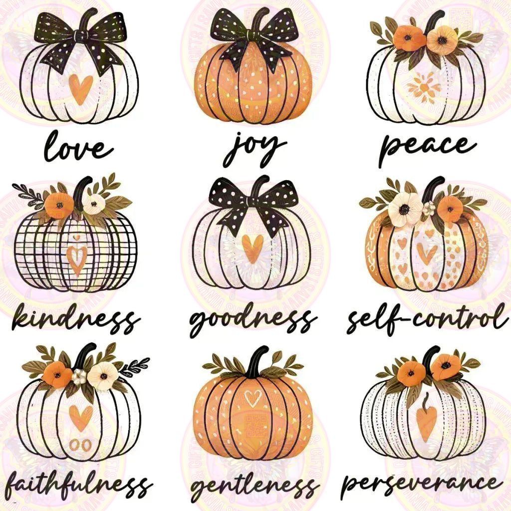 Fall Pumpkin words of Love DTf Transfer - Savvy Crafters Vinyl & Gifts