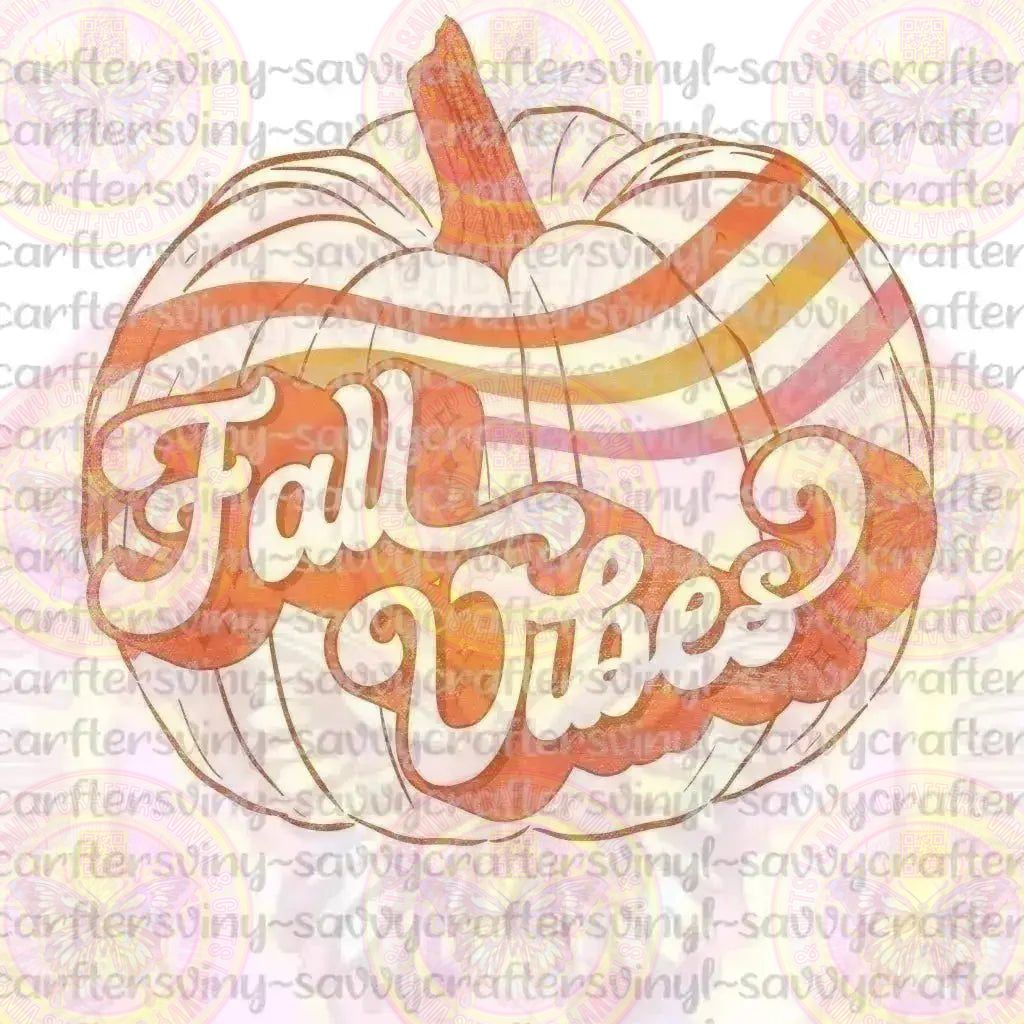 Fall Vibes Retro Pumpkin - Savvy Crafters Vinyl & Gifts
