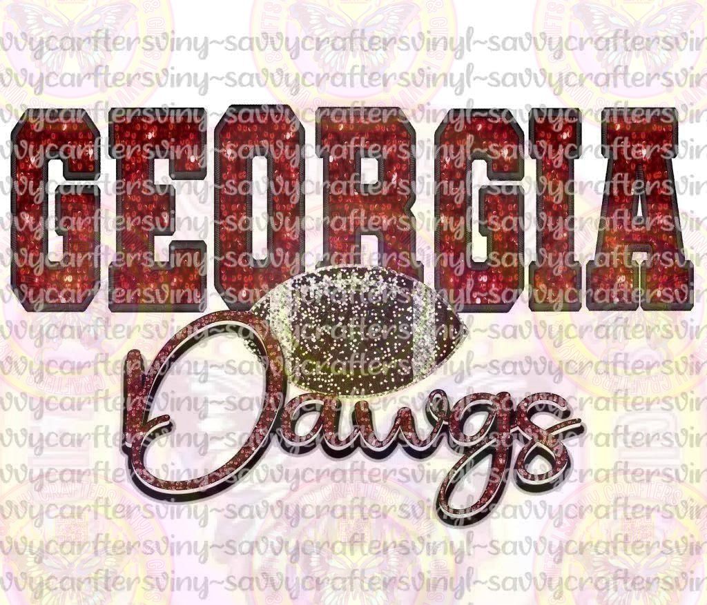 Faux Sequin Georgia Dawgs - Savvy Crafters Vinyl & Gifts
