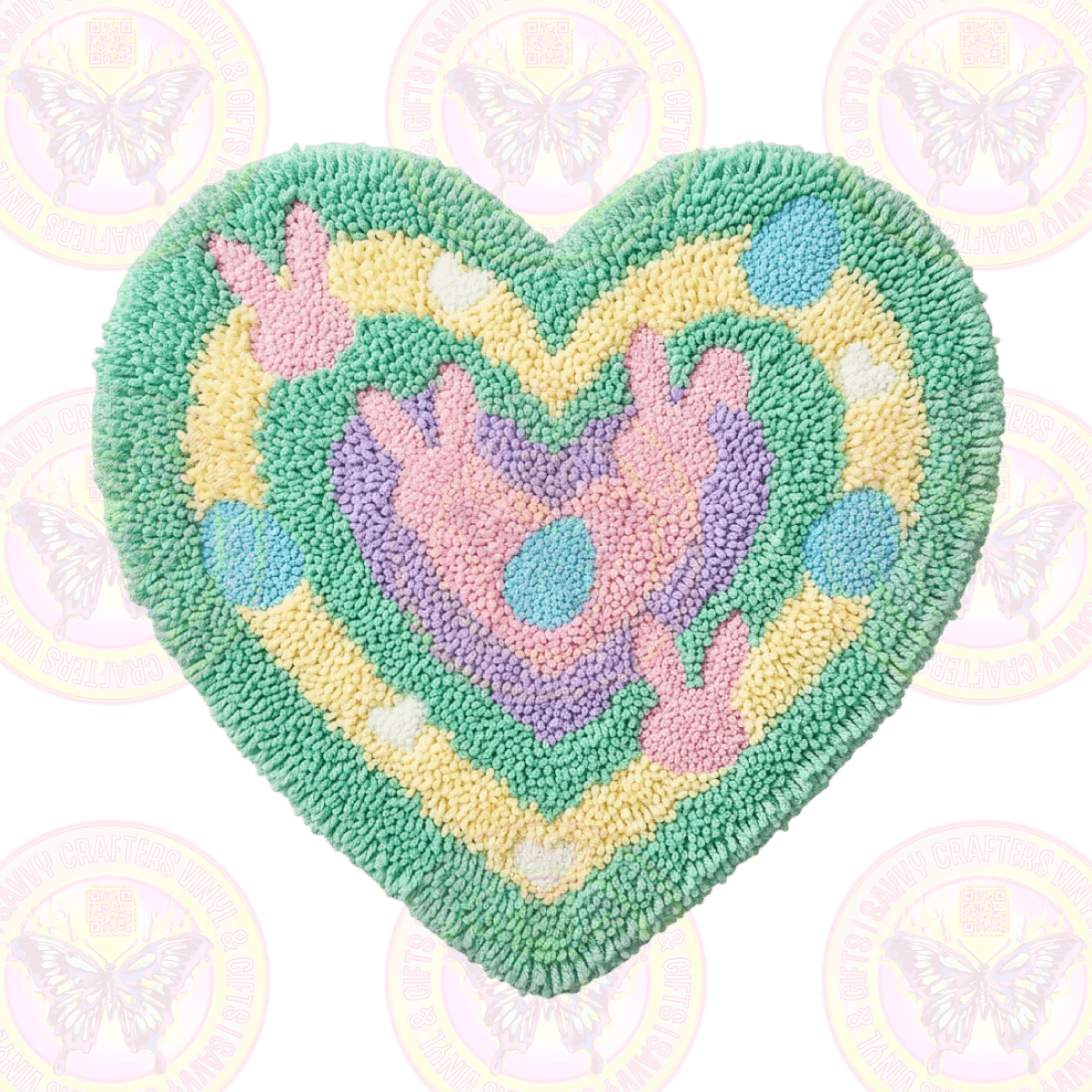 Faux Yarn Bunny Heart - Savvy Crafters Vinyl & Gifts