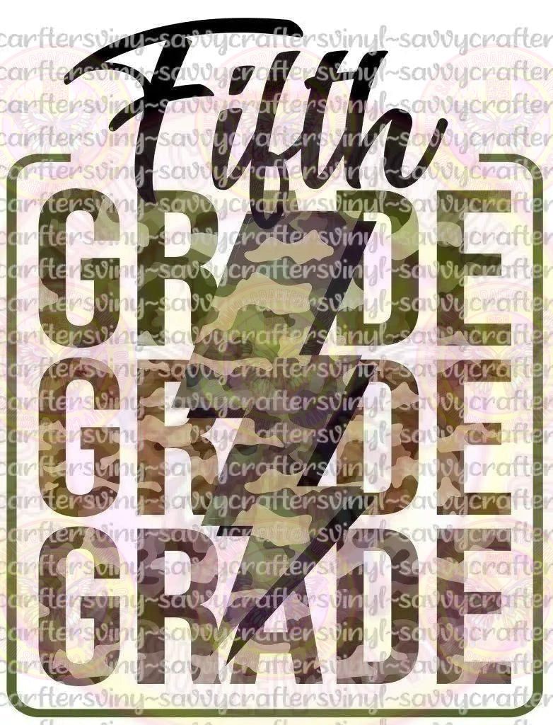 Fifth Grade Camo - Savvy Crafters Vinyl & Gifts