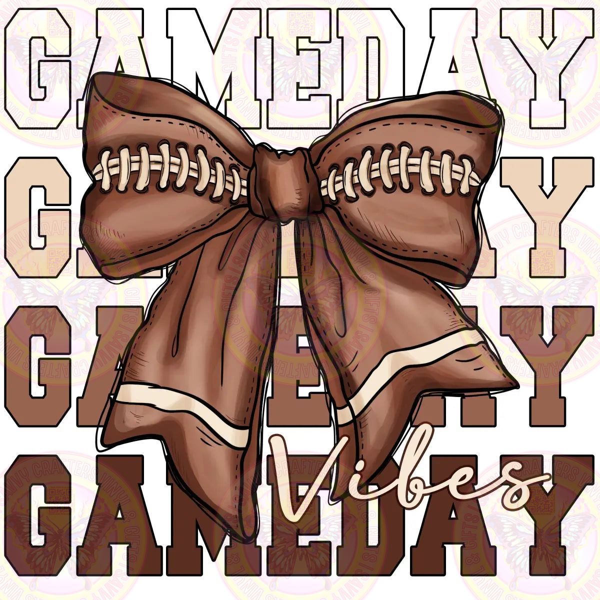Football GAMEDAY with Bow - Savvy Crafters Vinyl & Gifts