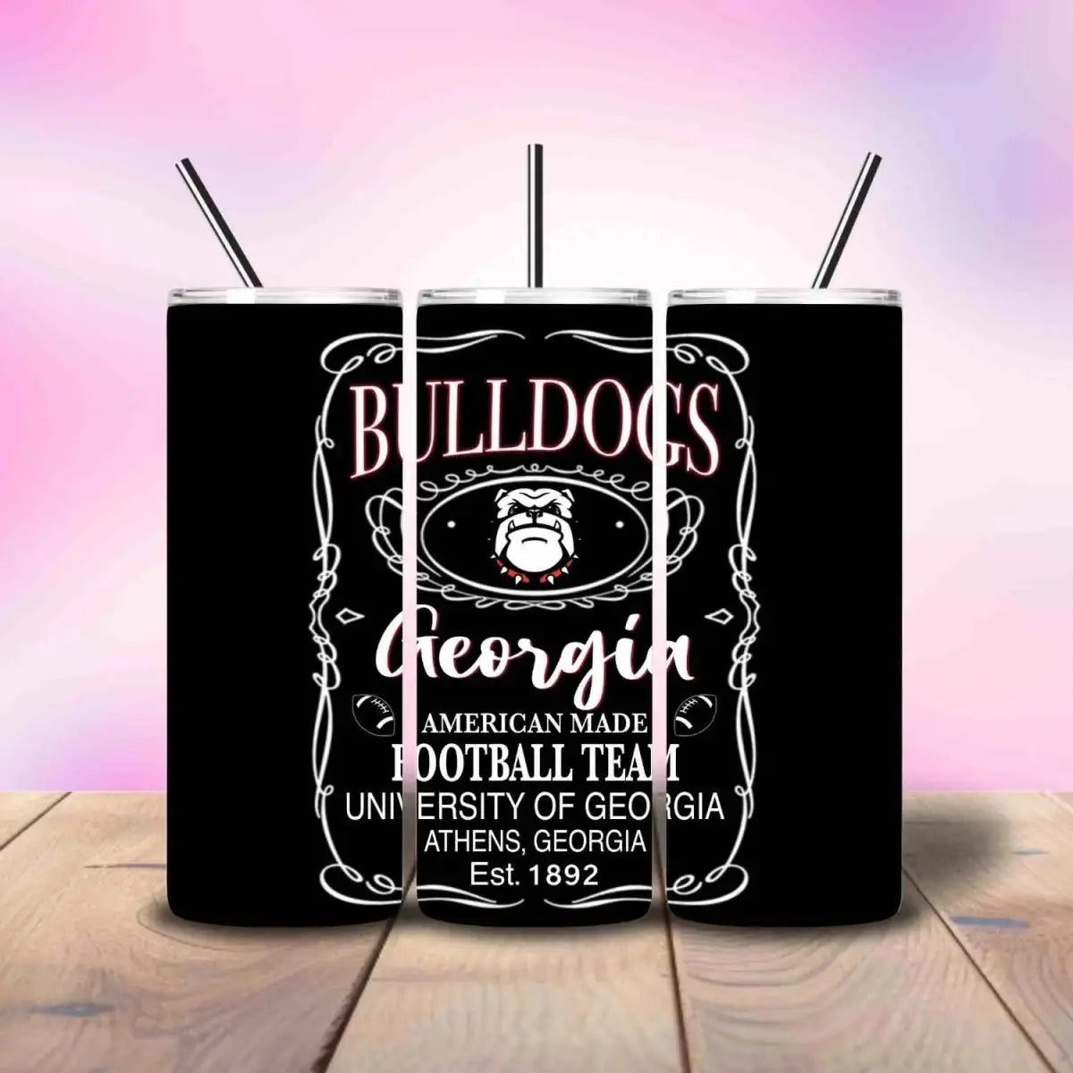 Georgia Bulldawgs Inspired Black - Fully Completed Tumbler Skinny Straight 20/30oz - Savvy Crafters Vinyl & Gifts