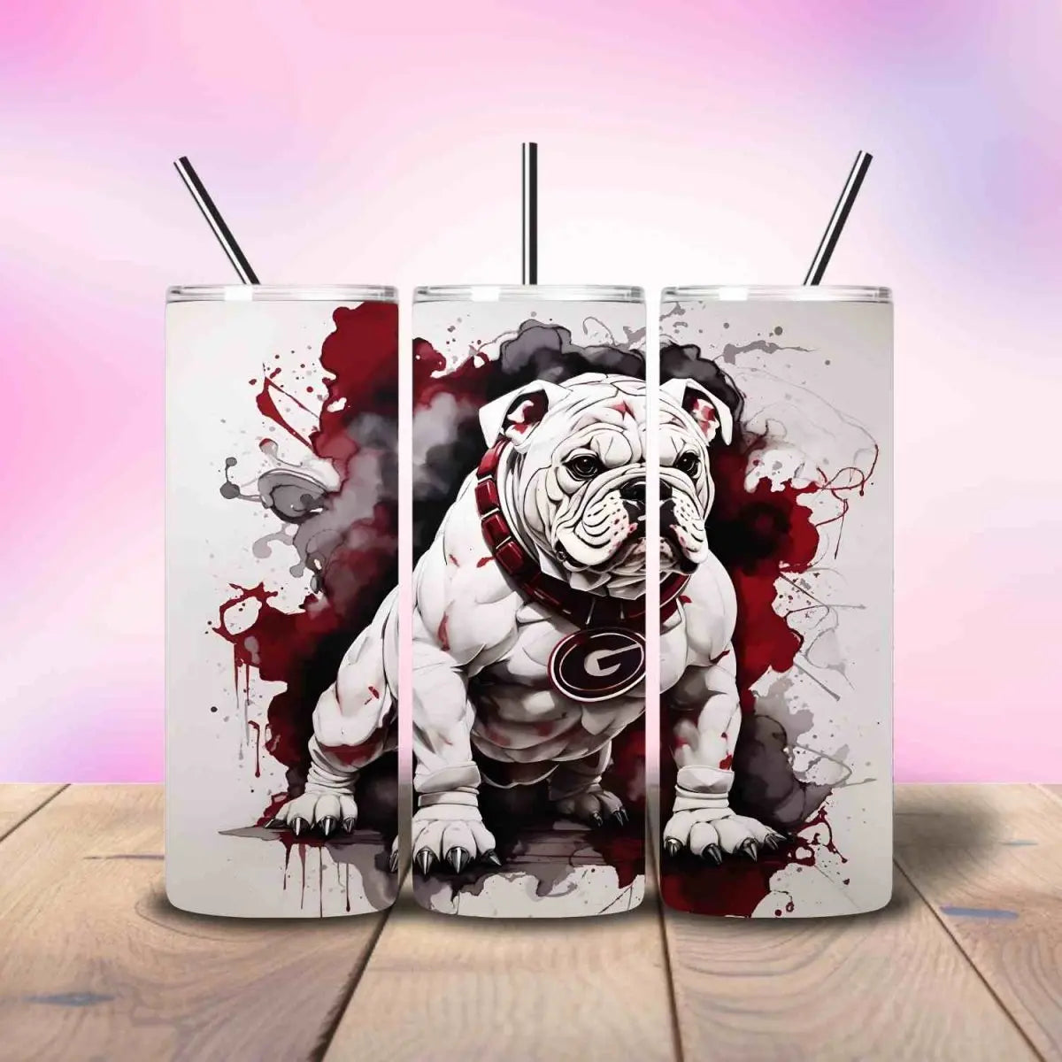 Georgia Bulldog Inspired Mad Dog Cool - Fully Completed Tumbler 20oz Skinny - Savvy Crafters Vinyl & Gifts