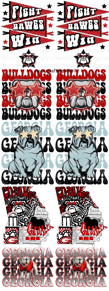 Georgia Dawgs Fan DTF Transfer Gang Prints - Savvy Crafters Vinyl & Gifts