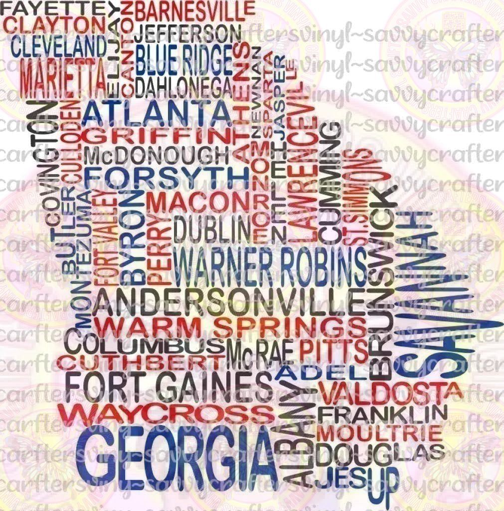 Georgia State Area Names - Savvy Crafters Vinyl & Gifts