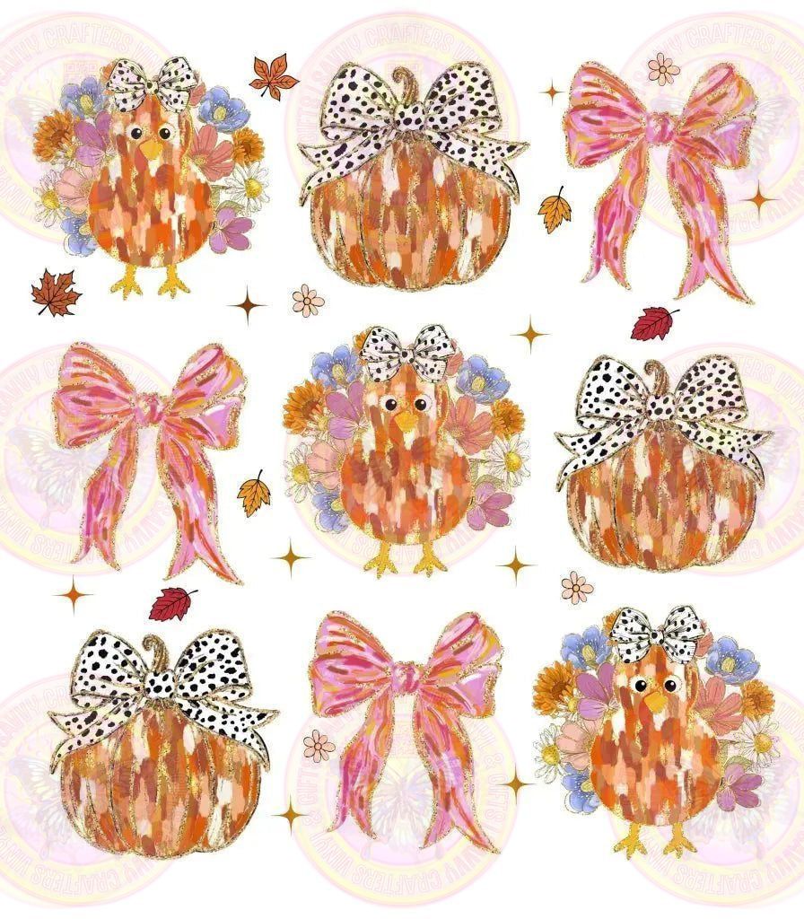 Gold Glitter & Patterned Coquette Girly Turkey Checkered - Savvy Crafters Vinyl & Gifts