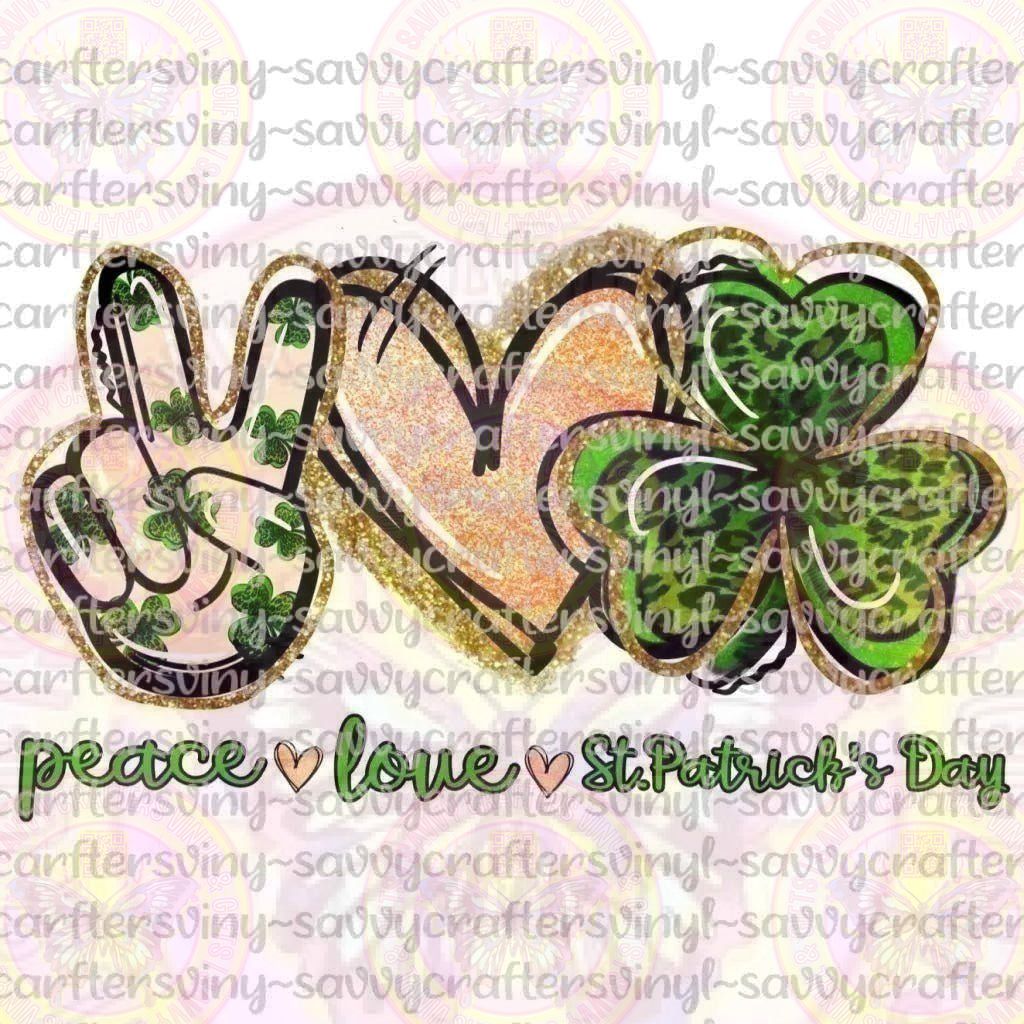 Golden Peace Love St. Patrick's Day - Savvy Crafters Vinyl & Gifts