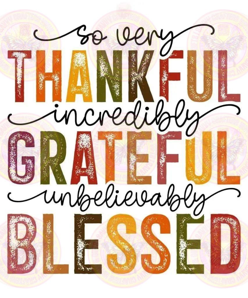 Grateful Thankful Blessed Distressed - Savvy Crafters Vinyl & Gifts