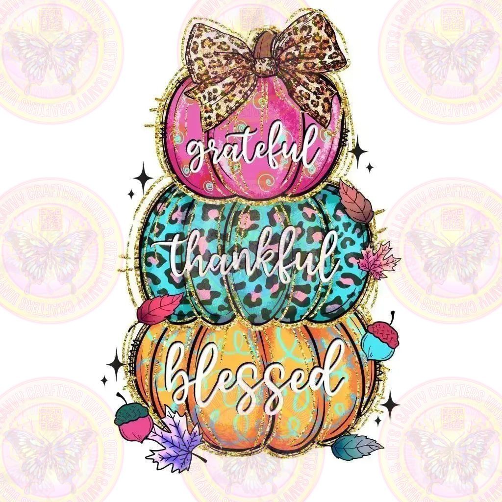 Grateful Thankful Blessed Pumpkins - Savvy Crafters Vinyl & Gifts