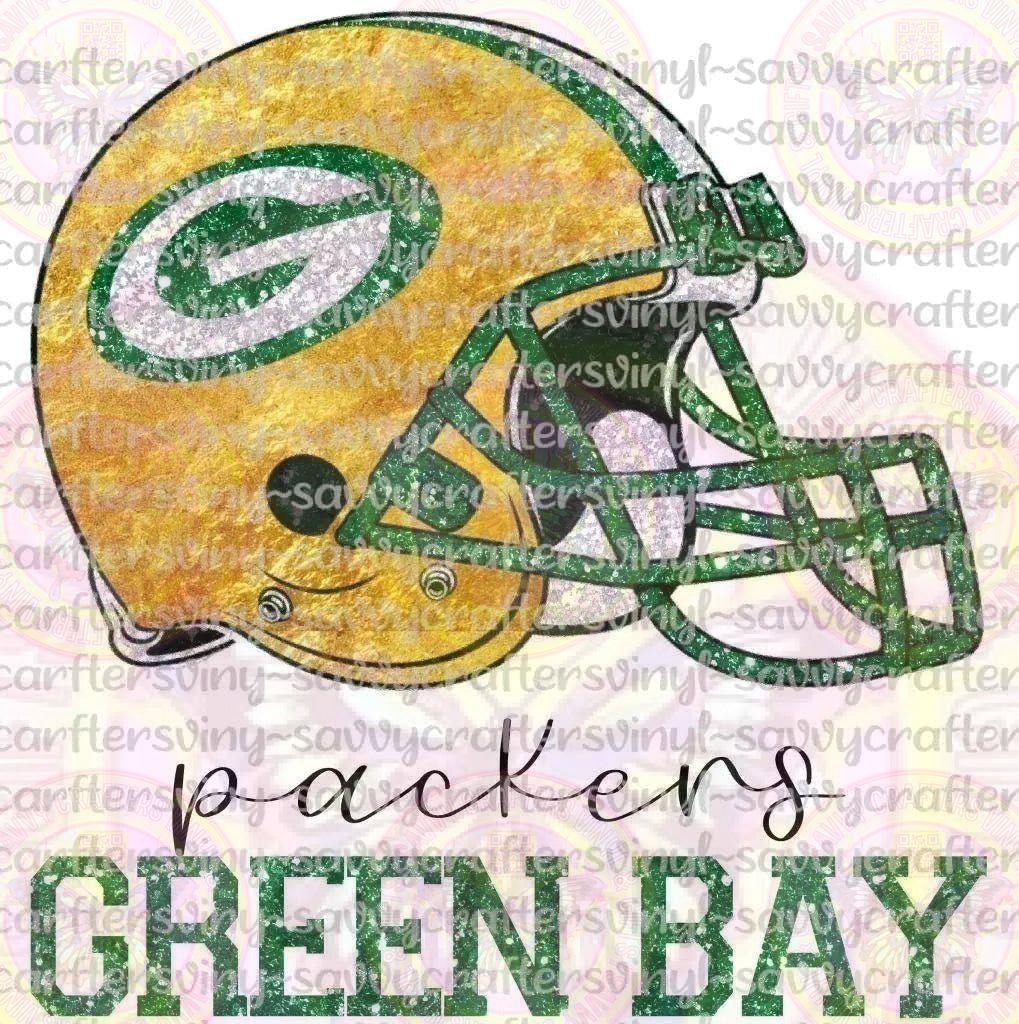 Green Bay Packers Glitter Helmet - Savvy Crafters Vinyl & Gifts