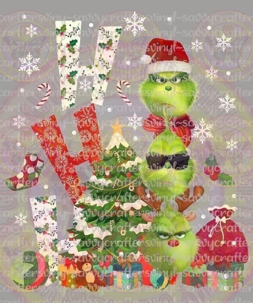 Grinch Ho Ho Ho Presents - Savvy Crafters Vinyl & Gifts