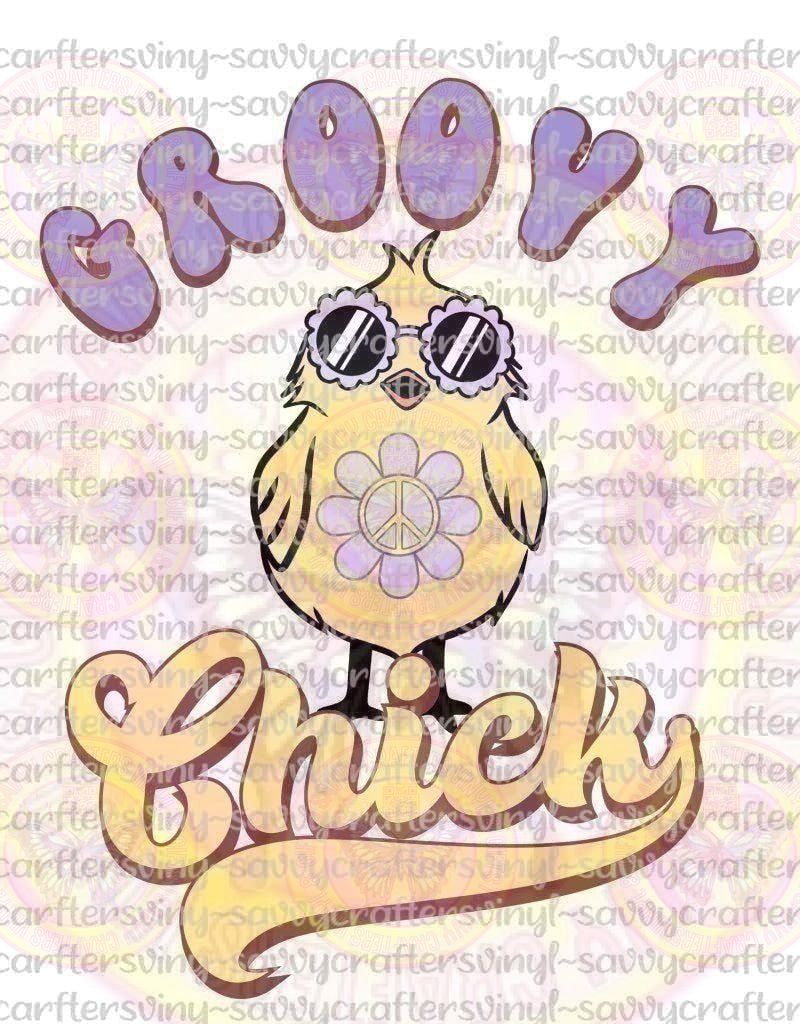 Groovy Chick Distressed - Savvy Crafters Vinyl & Gifts