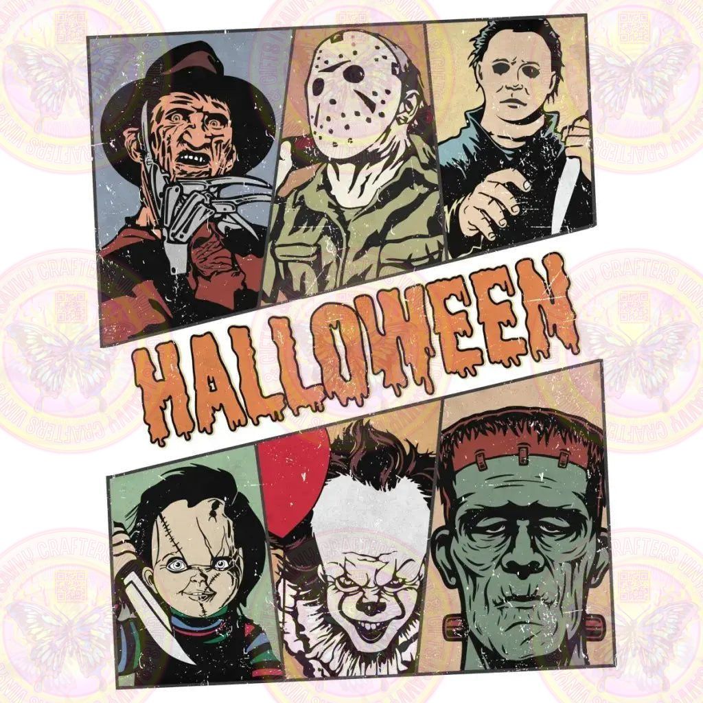 Halloween Boys of Horror Bunch Rectangular Retro Collage - Savvy Crafters Vinyl & Gifts