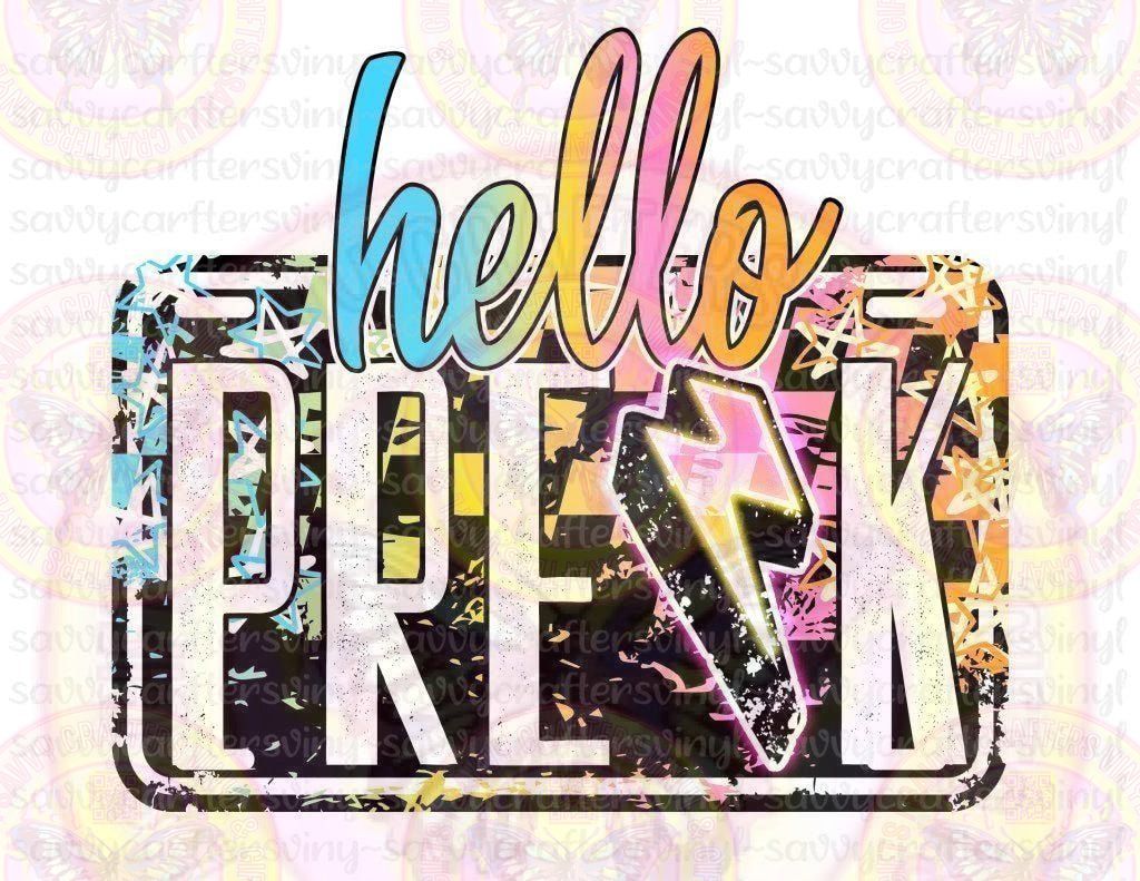Hello Pre K License - Savvy Crafters Vinyl & Gifts