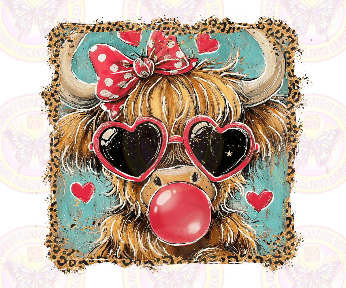 Highland Cow Valentine - Savvy Crafters Vinyl & Gifts
