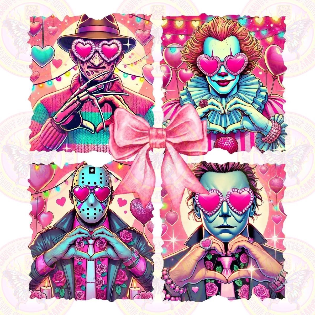 Horror Valentines I Heart You Heart Hands Collage - Savvy Crafters Vinyl & Gifts