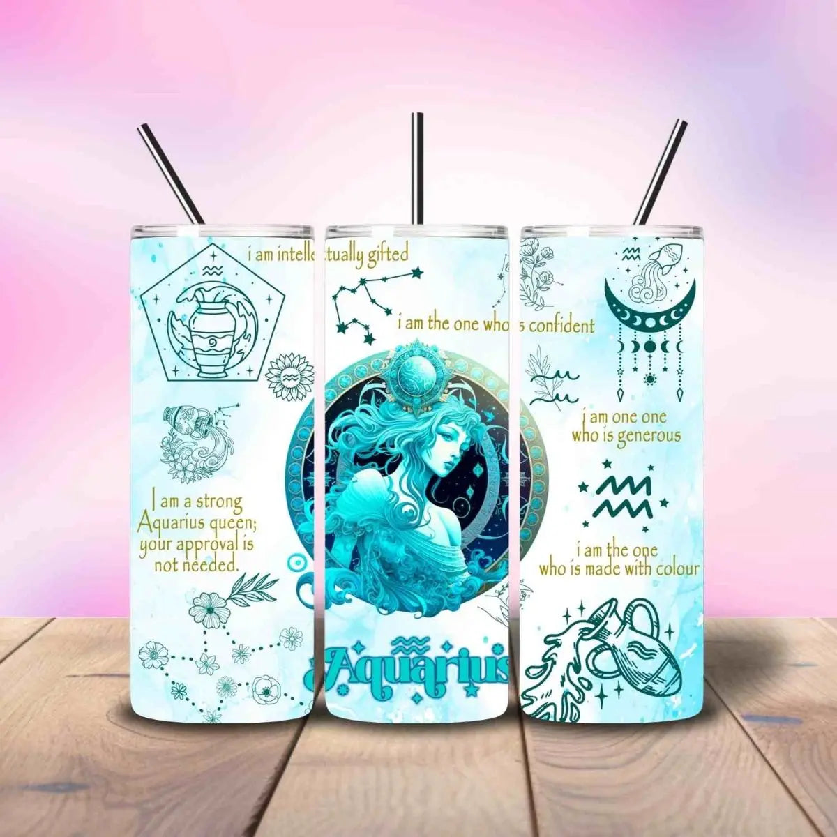 I am the Aquarius Zodiac - Fully Completed Tumbler Skinny Straight 20/30oz - Savvy Crafters Vinyl & Gifts