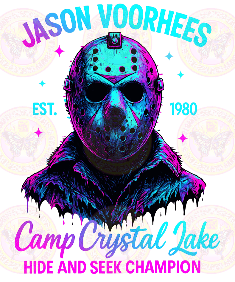 Jason Voorhees Killer Midnight Magenta Faux Neon - Savvy Crafters Vinyl & Gifts