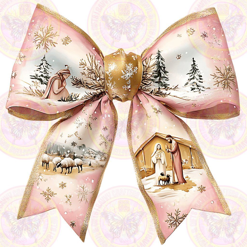 Jesus Nativity Bow - Savvy Crafters Vinyl & Gifts