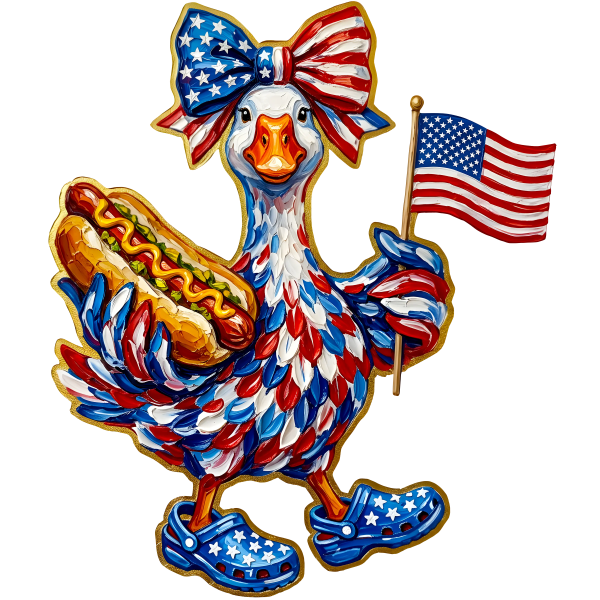 July Goose with Hotdog - Savvy Crafters Vinyl & Gifts