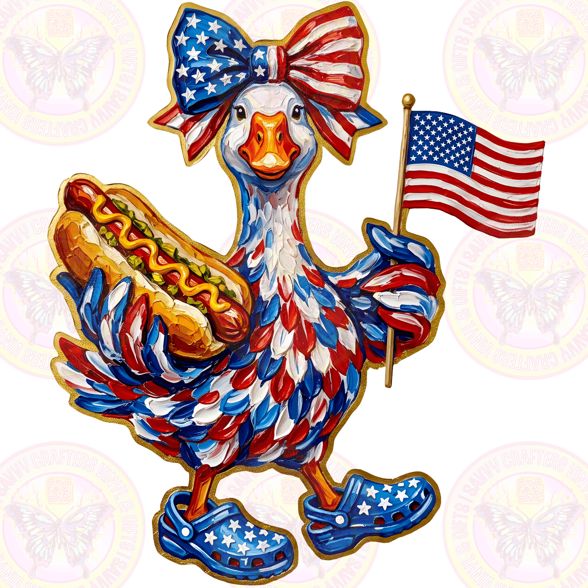 July Goose with Hotdog - Savvy Crafters Vinyl & Gifts