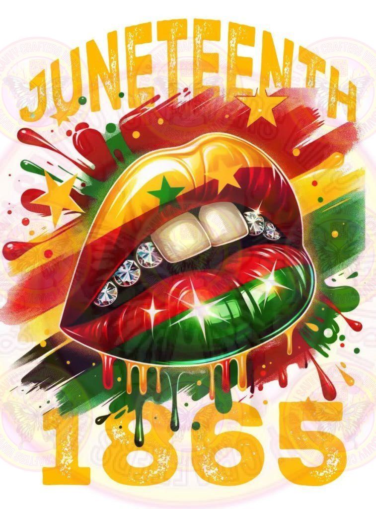 Juneteenth 1865 Lips Serving White Outline - Savvy Crafters Vinyl & Gifts