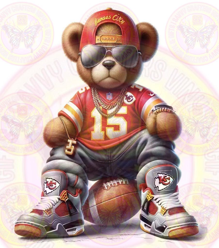 KC Chiefs Bear - Savvy Crafters Vinyl & Gifts