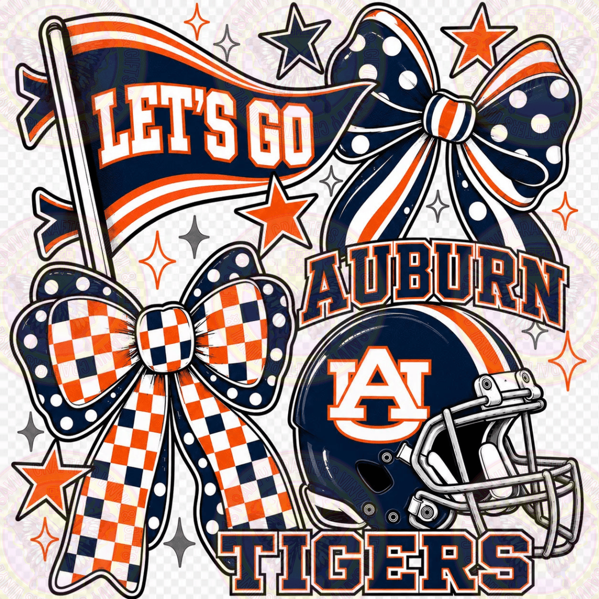Let's Go Auburn Helmet Coquette - Savvy Crafters Vinyl & Gifts