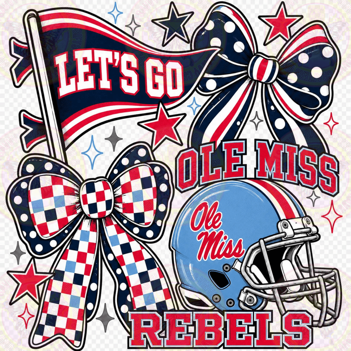 Let's Go Ole Miss Helmet Coquette - Savvy Crafters Vinyl & Gifts