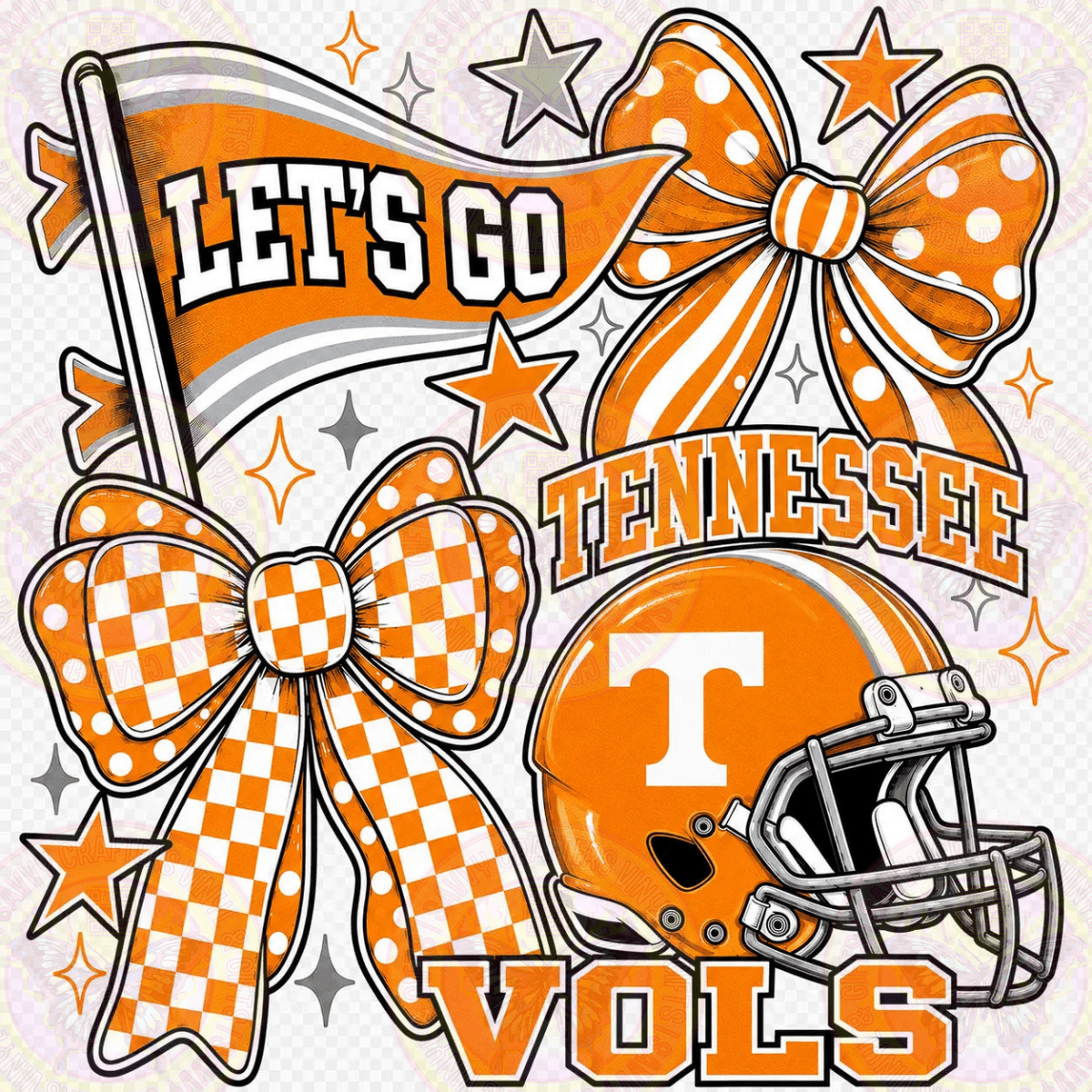 Let's Go Vols Helmet Coquette - Savvy Crafters Vinyl & Gifts