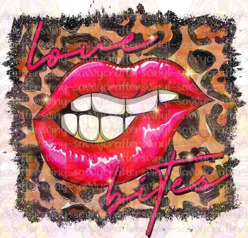 Love Bites Cheetah Distressed Valentines - Savvy Crafters Vinyl & Gifts