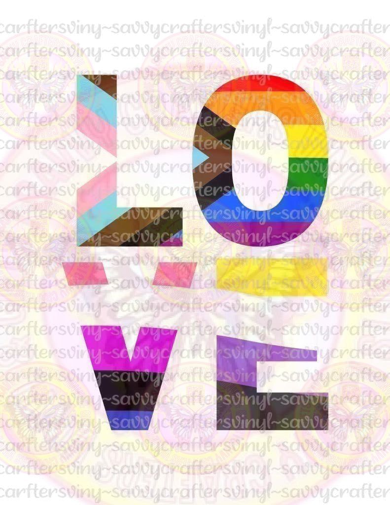 LOVE Pride Flags BOLD TEXT - Savvy Crafters Vinyl & Gifts
