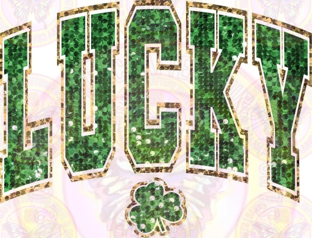 LUCKY Glitter Shamrock - Savvy Crafters Vinyl & Gifts