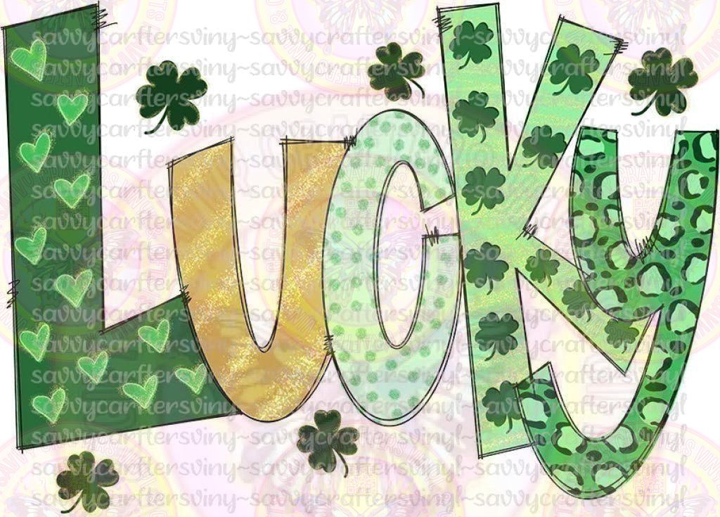 Lucky Pattern Big Groovy St. Patrick's Day - Savvy Crafters Vinyl & Gifts