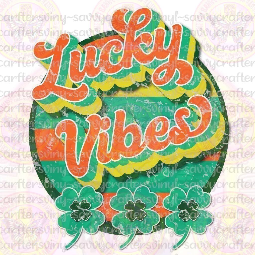 Lucky Vibes Retro Neon - Savvy Crafters Vinyl & Gifts