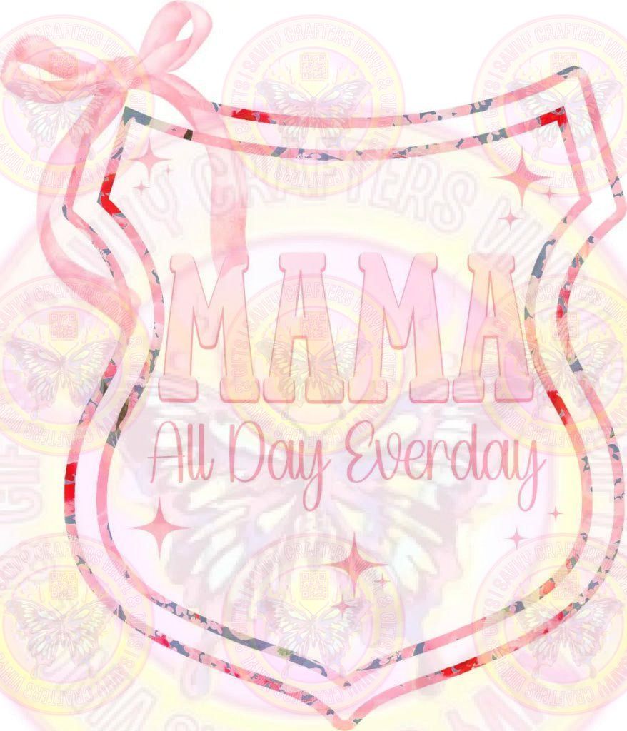 Mama Badge Coquette Full Color Transfer - Savvy Crafters Vinyl & Gifts