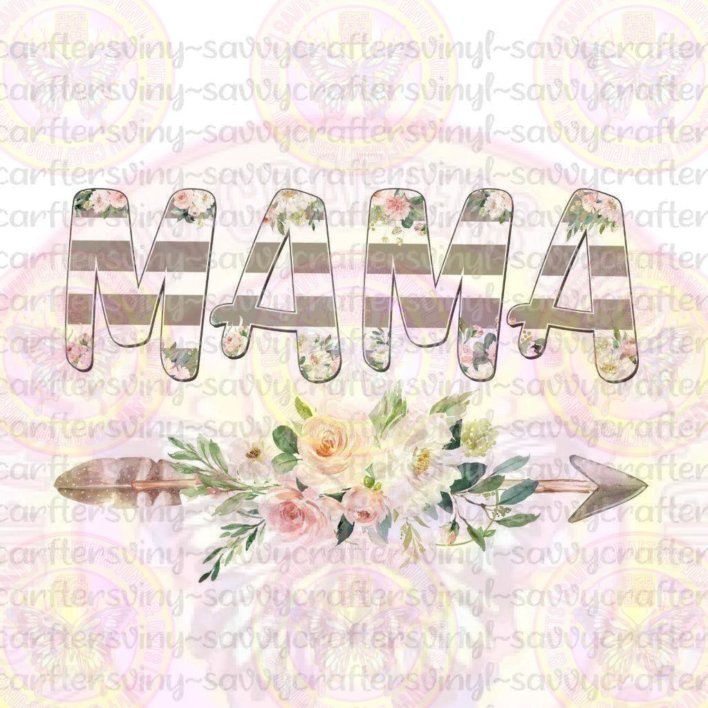 Mama Grey Stripe - Savvy Crafters Vinyl & Gifts