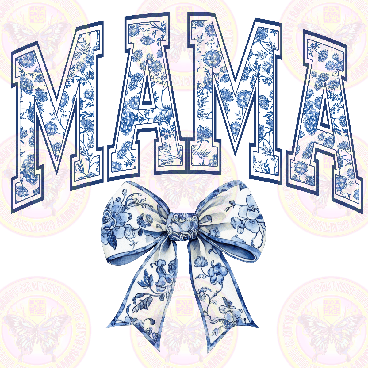 Mama Toile Coquette Bow Varsity - Savvy Crafters Vinyl & Gifts