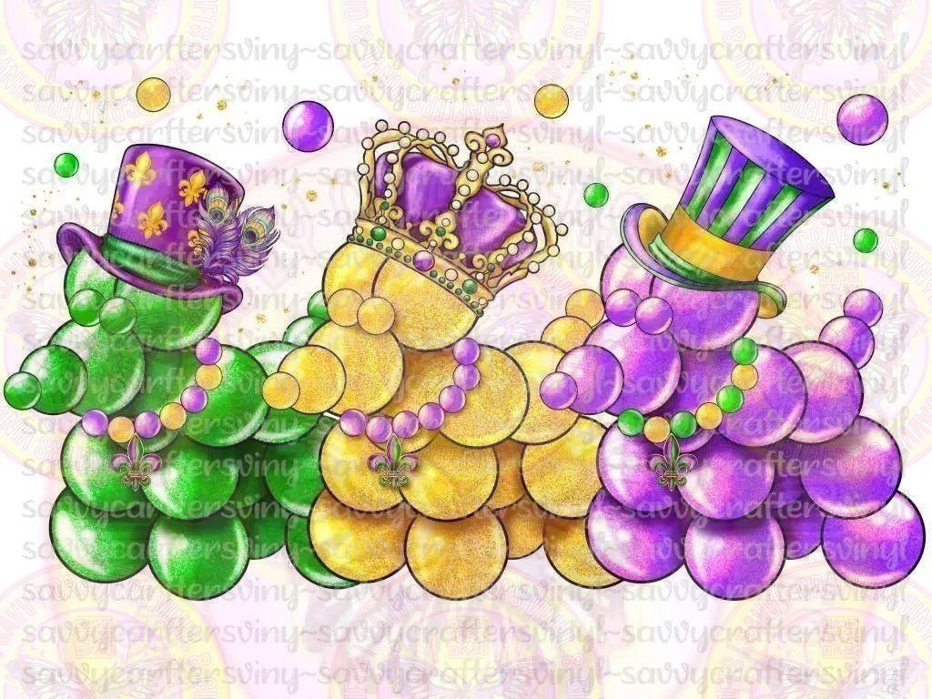 Mardi Gras Beads Dog - Savvy Crafters Vinyl & Gifts