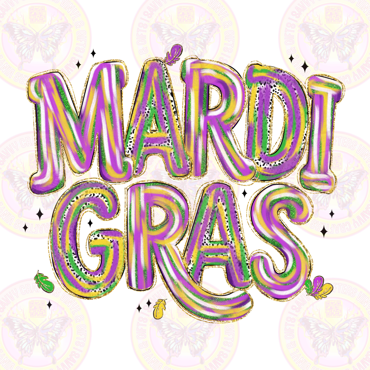Mardi Gras Colorful Brush Stroke - Savvy Crafters Vinyl & Gifts