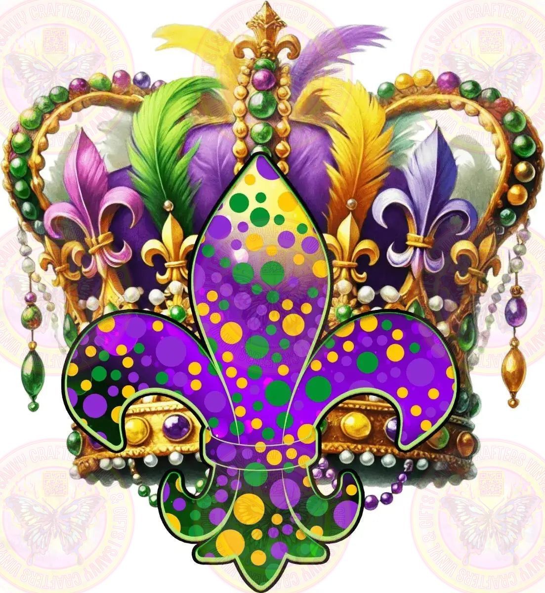 Mardi Gras Crown Transfer - Savvy Crafters Vinyl & Gifts