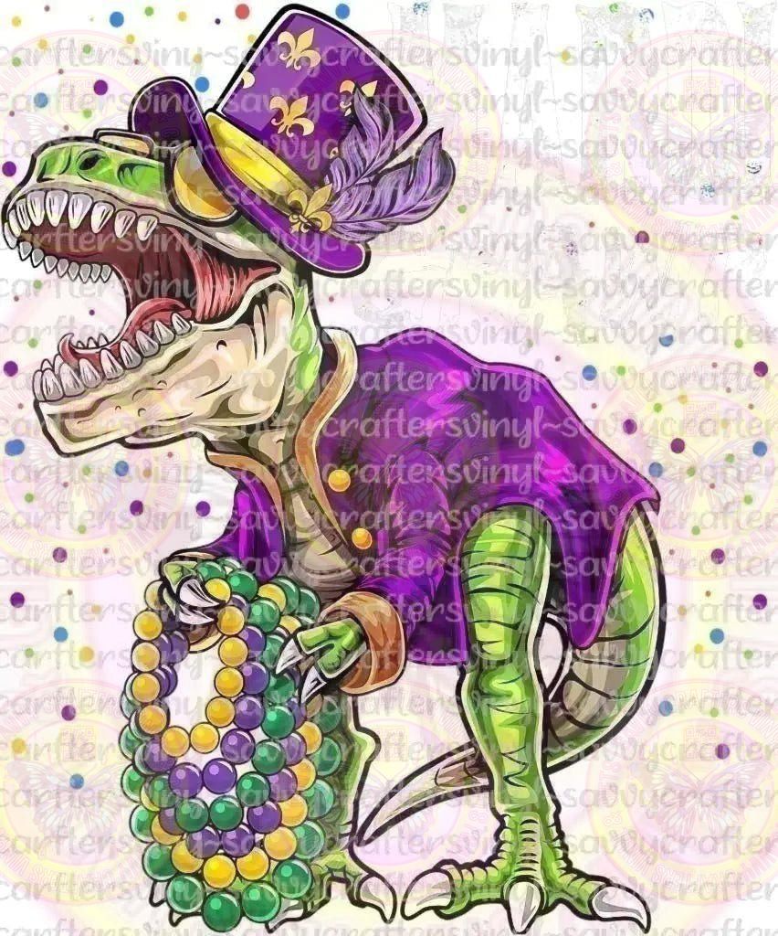 Mardi Gras Dinosaur Roar - Savvy Crafters Vinyl & Gifts