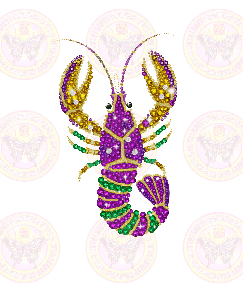Mardi Gras Jeweled Crawfish - Savvy Crafters Vinyl & Gifts