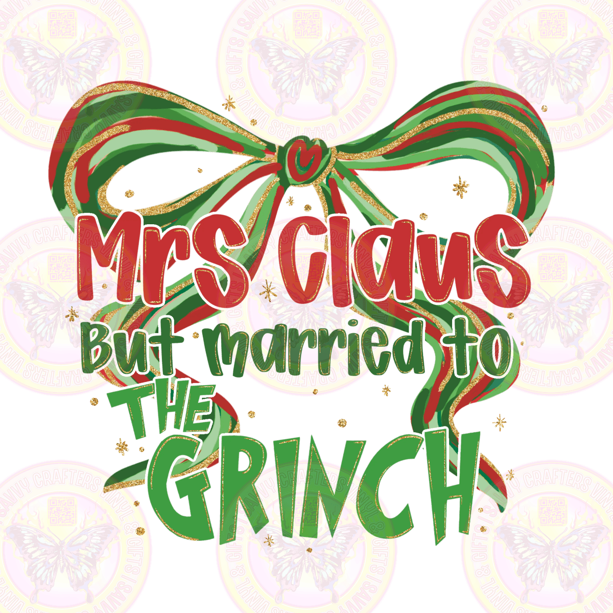Married to the Grinch Bow - Savvy Crafters Vinyl & Gifts