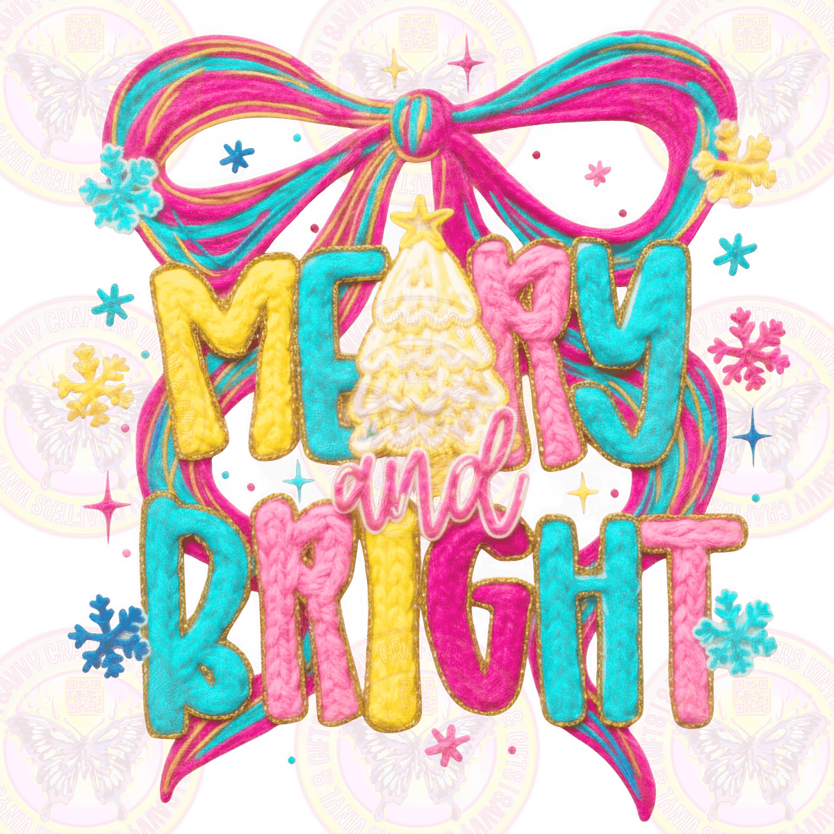 Merry & Bright Christmas Crochet Croquette - Savvy Crafters Vinyl & Gifts